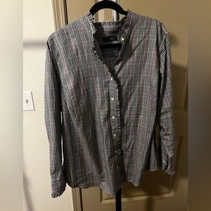 Ralph Lauren Stripped Plaid Ruffle Button Down Size 2X